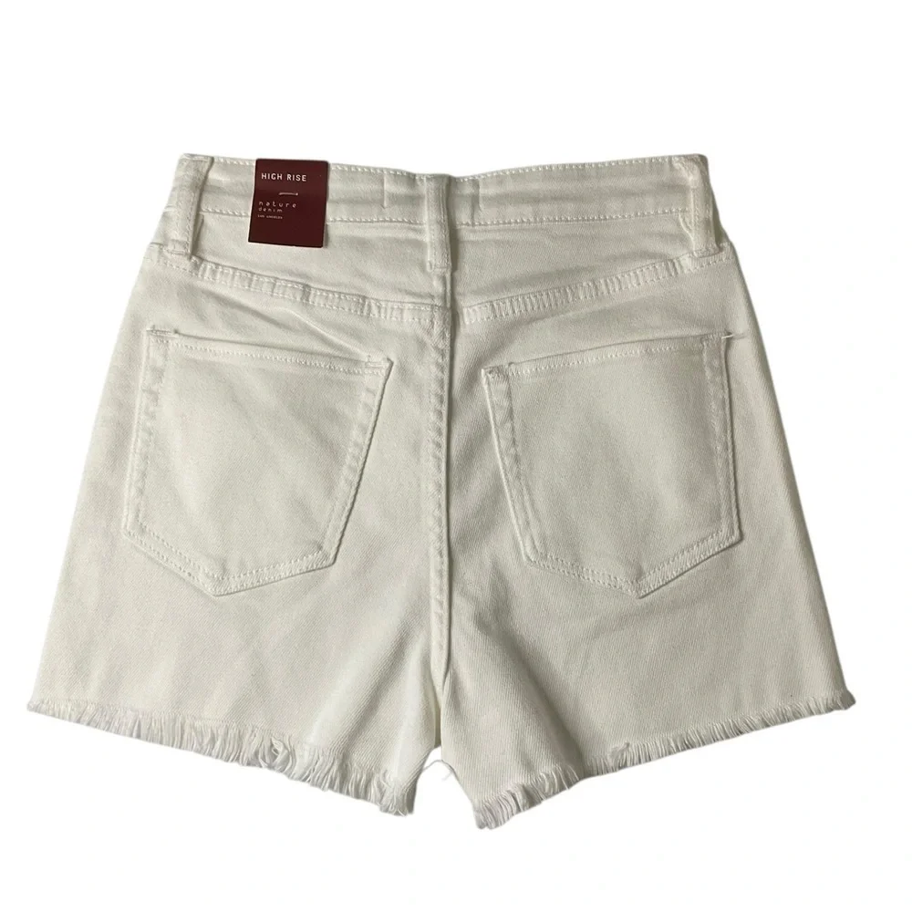 Nature Denim White High-Waisted Shorts Size Small